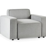 Lago Combination 1 Seater Grey Linen Sofa with Arms