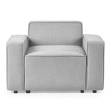 Lago Combination 1 Seater Grey Linen Sofa with Arms