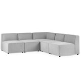 Lago Combination 5 Seater Grey Linen Sofa with Corner