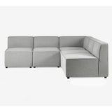 Lago Combination 5 Seater Grey Linen Sofa with Corner