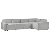 Lago Combination L shaped 5 Seater Grey Linen Sofa with Corner and Arms