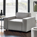 Lago Combination 1 Seater Grey Linen Sofa with Arms