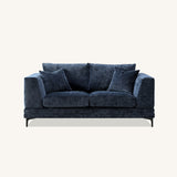 Lenox Sofa soft textured boucle fabric in Aegean Blue Velvet colour.