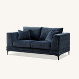 Lenox Sofa soft textured boucle fabric in Aegean Blue Velvet colour.