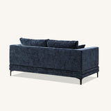 Lenox Sofa soft textured boucle fabric in Aegean Blue Velvet colour.