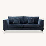 Lenox Sofa soft textured boucle fabric in Aegean Blue Velvet colour.