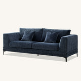 Lenox Sofa soft textured boucle fabric in Aegean Blue Velvet colour.
