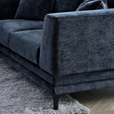 Lenox Sofa soft textured boucle fabric in Aegean Blue Velvet colour.