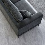 Lenox Sofa soft textured boucle fabric in Stele colour.