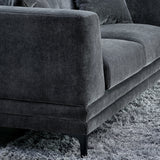 Lenox Sofa soft textured boucle fabric in Stele colour.