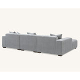 Leonard Corner Sofa with Tight weave Boucle fabric in Cloud Grey Colour
