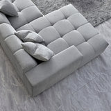 Leonard Corner Sofa with Tight weave Boucle fabric in Cloud Grey Colour