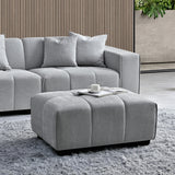 Leonard Corner Sofa with Tight weave Boucle fabric in Cloud Grey Colour