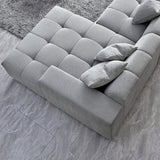Leonard Corner Sofa with Tight weave Boucle fabric in Cloud Grey Colour