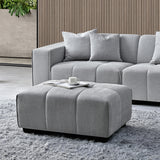 Leonard Corner Sofa with Tight weave Boucle fabric in Cloud Grey Colour