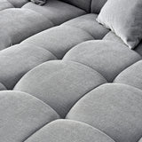 Leonard Corner Sofa with Tight weave Boucle fabric in Cloud Grey Colour