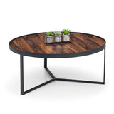 Loft Coffee Table Walnut Top & Black Metal