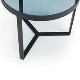 Loft Lamp Table Smoked Glass & Metal Base