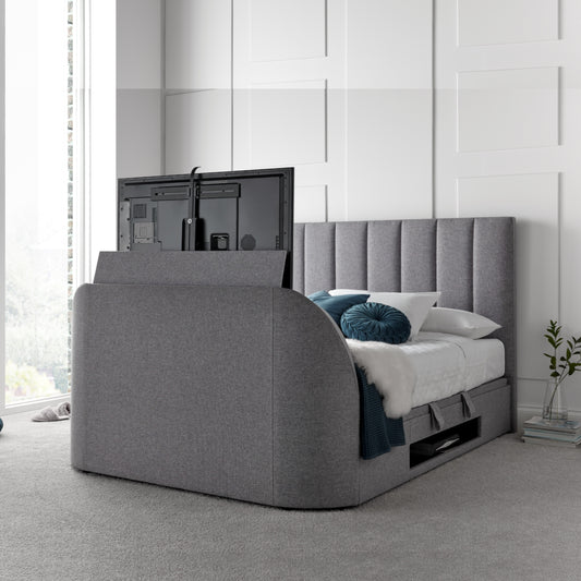 Medburn / Medway TV Ottoman Bed in Marbella Grey
