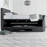 Medburn / Medway TV Ottoman Bed in Pendle Slate Fabric
