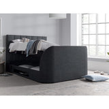 Medburn / Medway TV Ottoman Bed in Pendle Slate Fabric