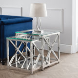 Miami Nest of Tables Chrome Finish Frame & Tempered Glass