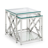 Miami Nest of Tables Chrome Finish Frame & Tempered Glass