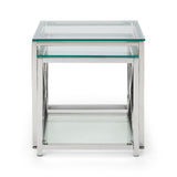 Miami Nest of Tables Chrome Finish Frame & Tempered Glass