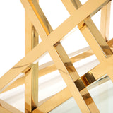 Miami Nest of Tables Gold Finish Frame & Tempered Glass