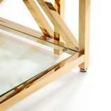 Miami Nest of Tables Gold Finish Frame & Tempered Glass