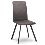 Monroe Dining Chair Charcoal Grey Microsuede Fabric Black Legs(2 Chairs)