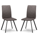 Monroe Dining Chair Charcoal Grey Microsuede Fabric Black Legs(2 Chairs)