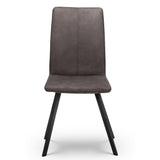 Monroe Dining Chair Charcoal Grey Microsuede Fabric Black Legs(2 Chairs)