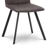 Monroe Dining Chair Charcoal Grey Microsuede Fabric Black Legs(2 Chairs)