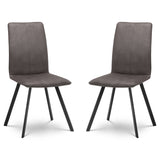 Brooklyn Round Solid Oak Dining Table & Monroe Dining Chair Charcoal Grey Microsuede Fabric Black Legs