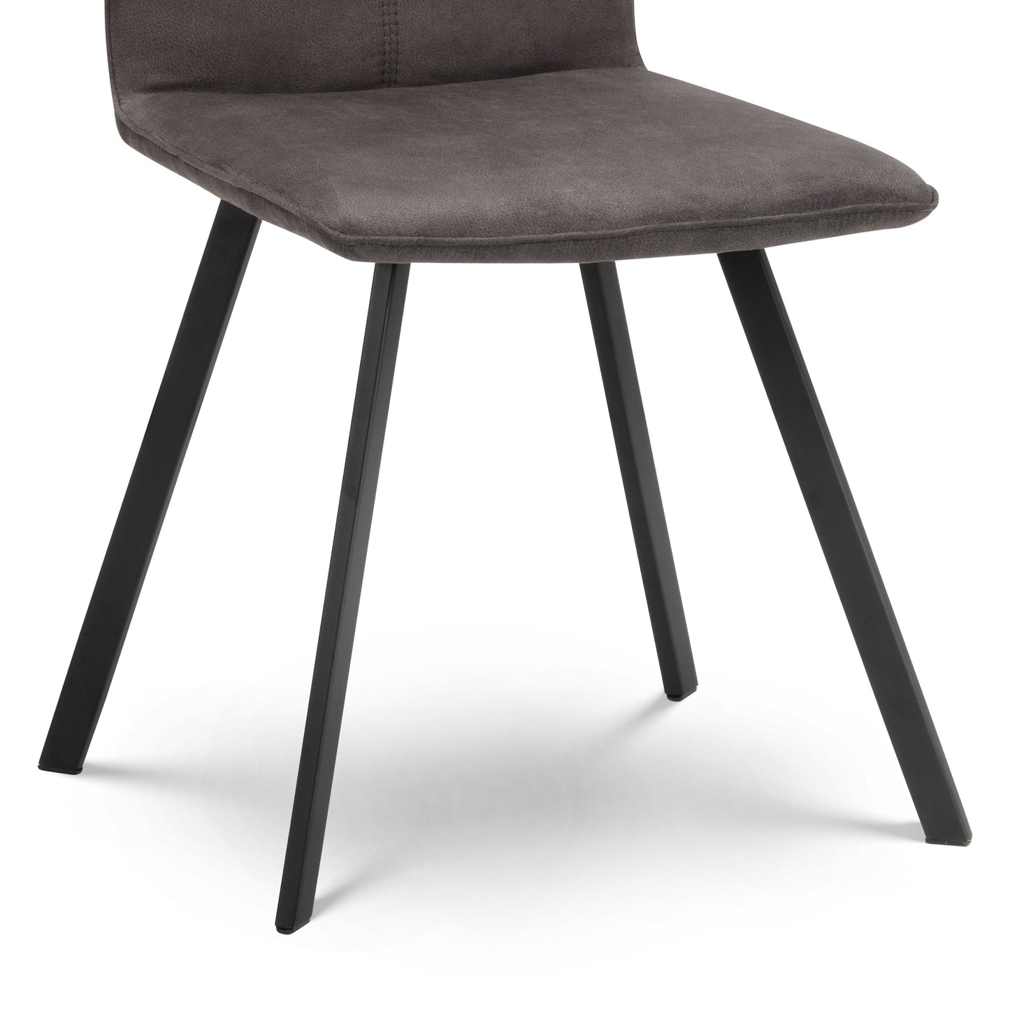 Brooklyn Round Solid Oak Dining Table & Monroe Dining Chairs (4 chairs)  Charcoal Grey Microsuede Fabric Black Legs