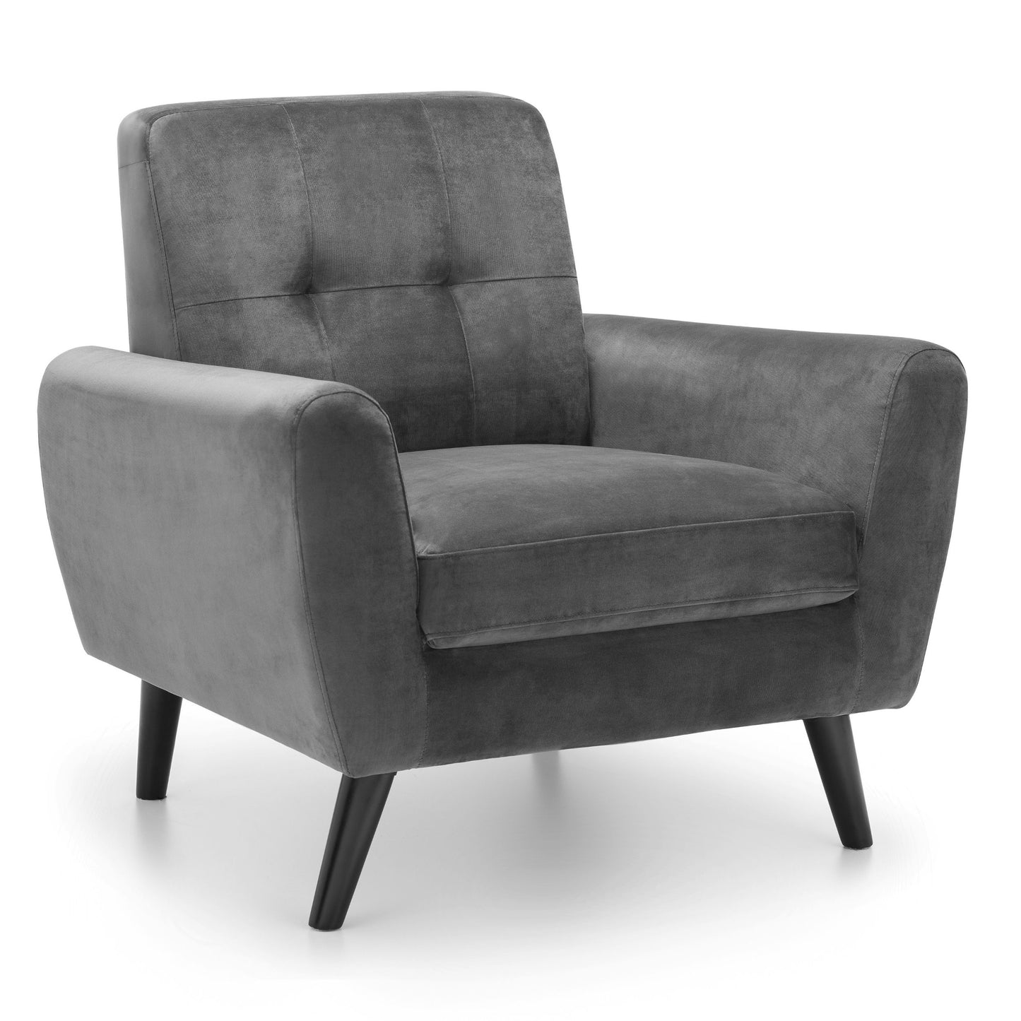 Monza Sofa / Arm Chair Dark Grey Velvet Fabric