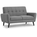 Monza Set: Three + Two + Single Seater Sofa/ Arm Chair  Mid Grey Linen Fabric