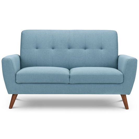 Monza Two-seater Sofa Blue Linen Fabric