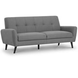 Monza Set: Three + Two + Single Seater Sofa/ Arm Chair  Mid Grey Linen Fabric