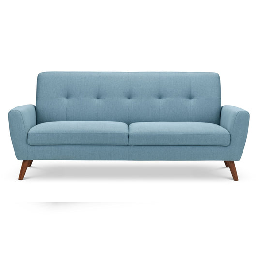 Monza Three-seater Sofa Blue Linen Fabric