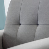 Monza Set: Three + Two + Single Seater Sofa/ Arm Chair  Mid Grey Linen Fabric