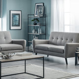 Monza Set: Three + Two + Single Seater Sofa/ Arm Chair  Mid Grey Linen Fabric
