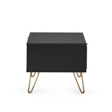 Murano Coffee Table in Matte Black & Gold Accents