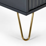 Murano Coffee Table in Matte Black & Gold Accents