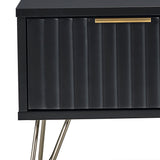 Murano Coffee Table in Matte Black & Gold Accents