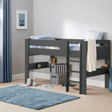 Pluto Mid Sleeper Bed - Stone White or Dove Grey or Anthracite + Free Tent (Pink or Blue Star)