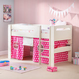 Pluto Mid Sleeper Bed - Stone White or Dove Grey or Anthracite + Free Tent (Pink or Blue Star)