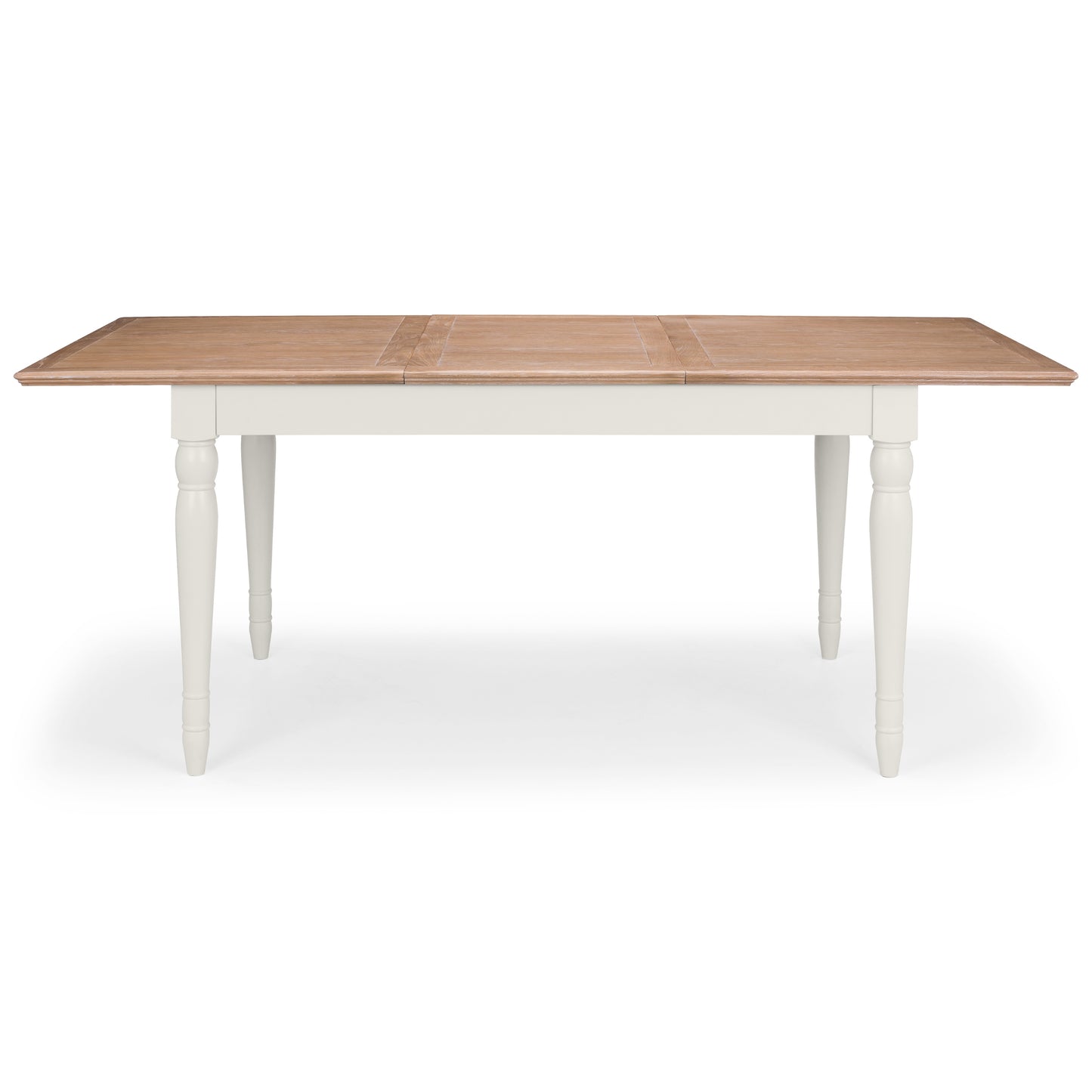 Provence Extending Limed Oak Top Grey Lacquer Dining Table