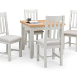 Richmond White Oak Flip Top Dining Table & Dining Chair White Oak solids Veneers with Elephant Grey(6 Chairs)